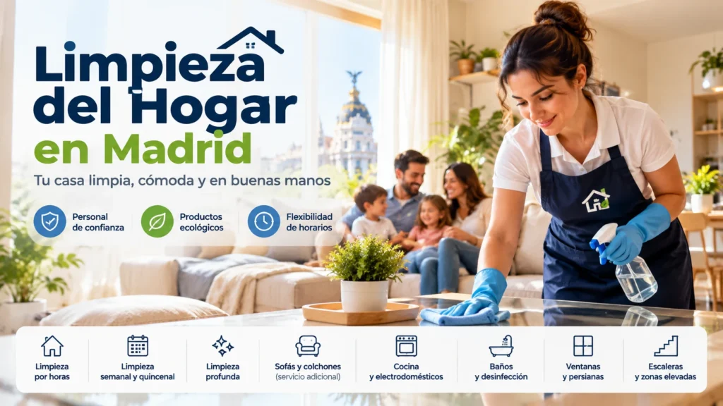 Servicio profesional de limpieza del hogar en Madrid para casas y pisos